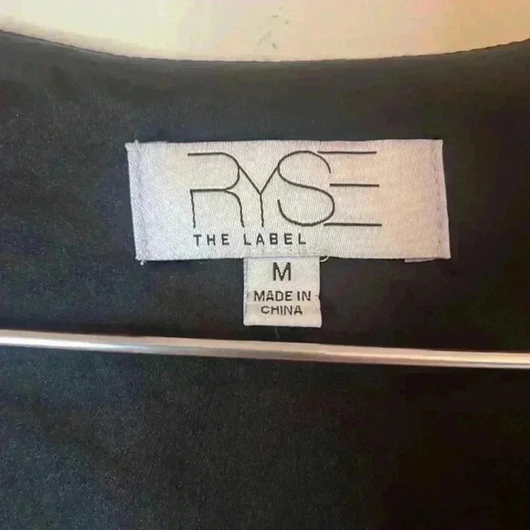 Ryse Gold Metallic Long Sleeve Asymmetrical Mini Dress - Picture 3 of 9